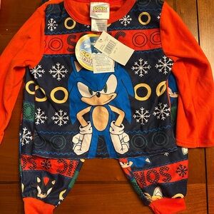 Sonic the Hedgehog Kids Pajama Set - Red and Blue